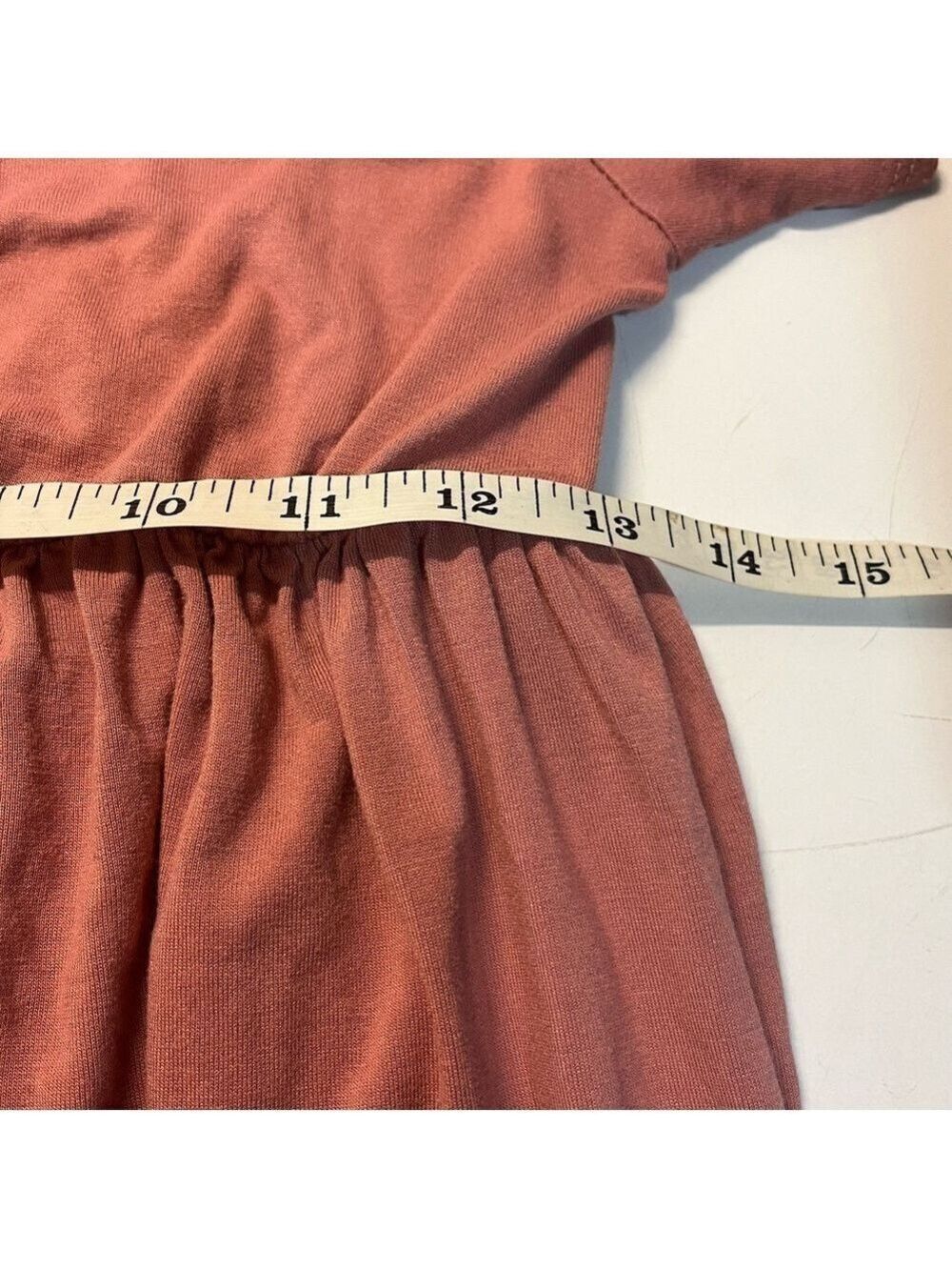 BomBom Dusty Pink Babydoll Round Hem Short Sleeve Knee Length Dress, size M - Picture 9 of 10
